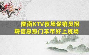 陇南KTV夜场促销员招聘信息热门本市好上班场